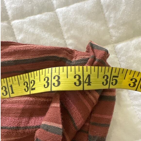 AMERICAN EAGLE Pants Womens Small Short Rust Red Striped Harem Belted Bohemian - Picture 11 of 11